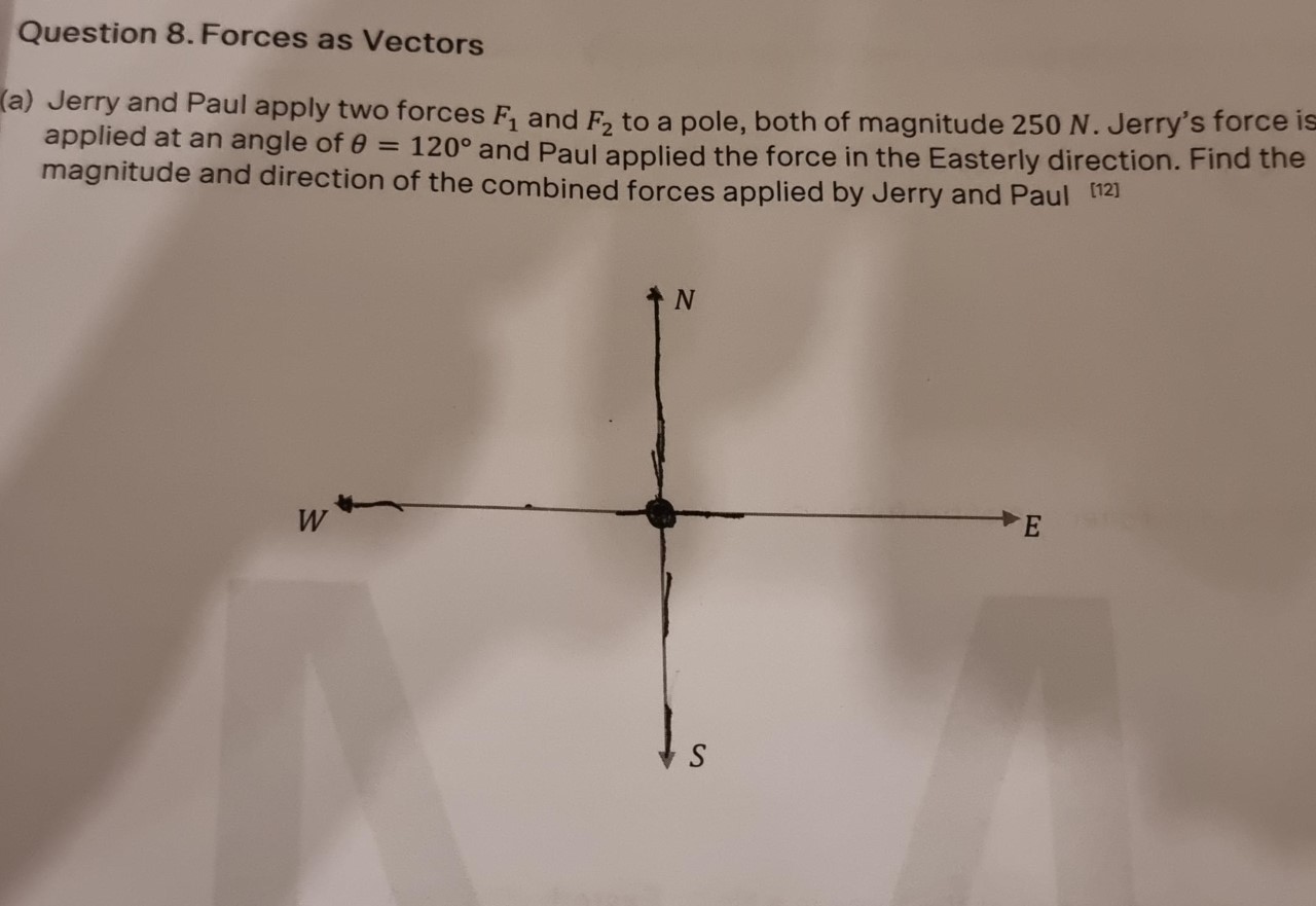 (b) Donald is pulling his truck with a force of f