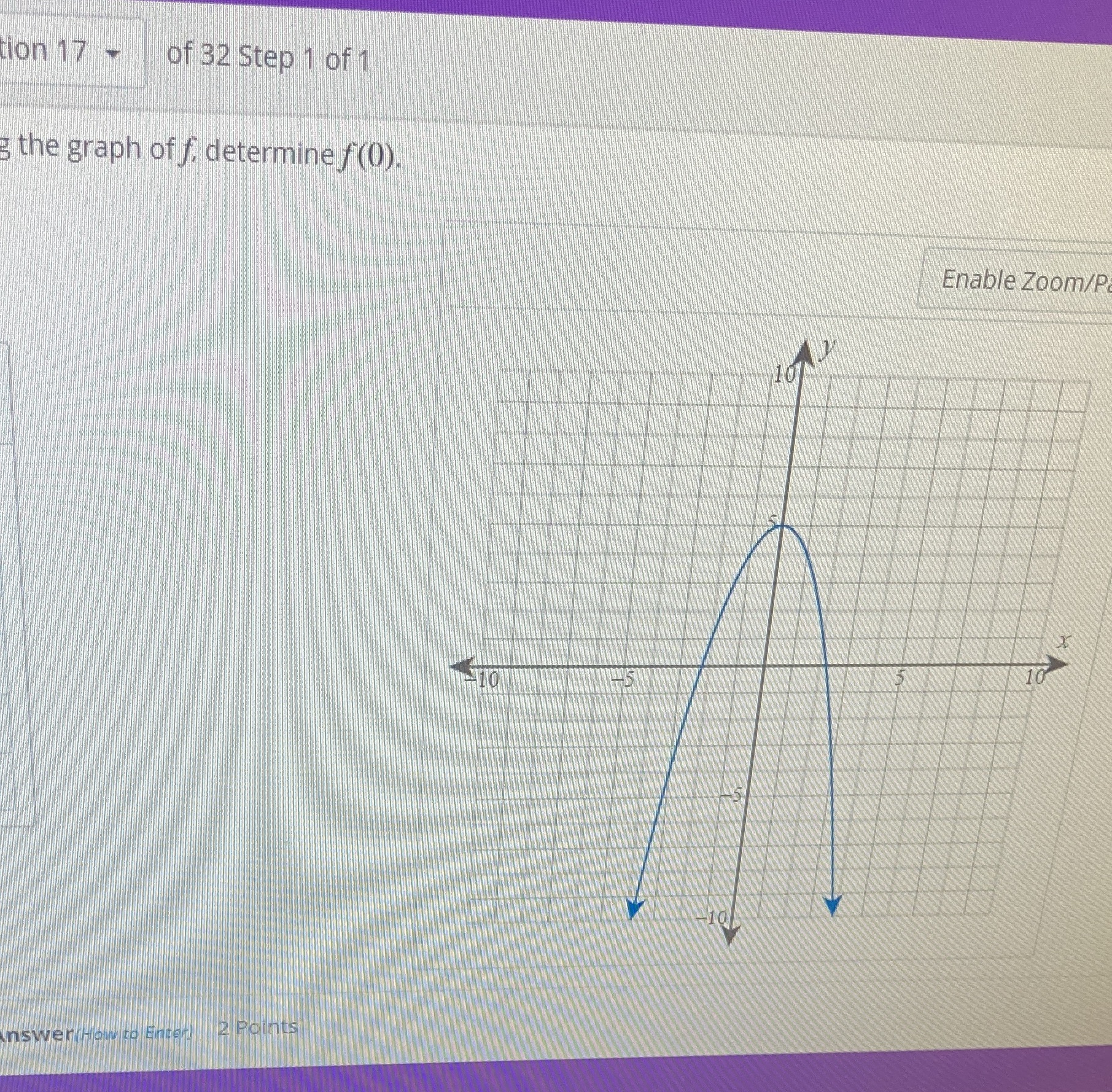 tion 17 - of 32 Step 1 of 1 the graph of f.