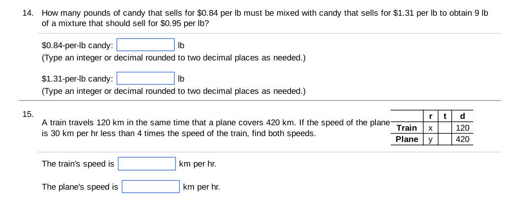 14. How many pounds of candy that sells for $0.84
