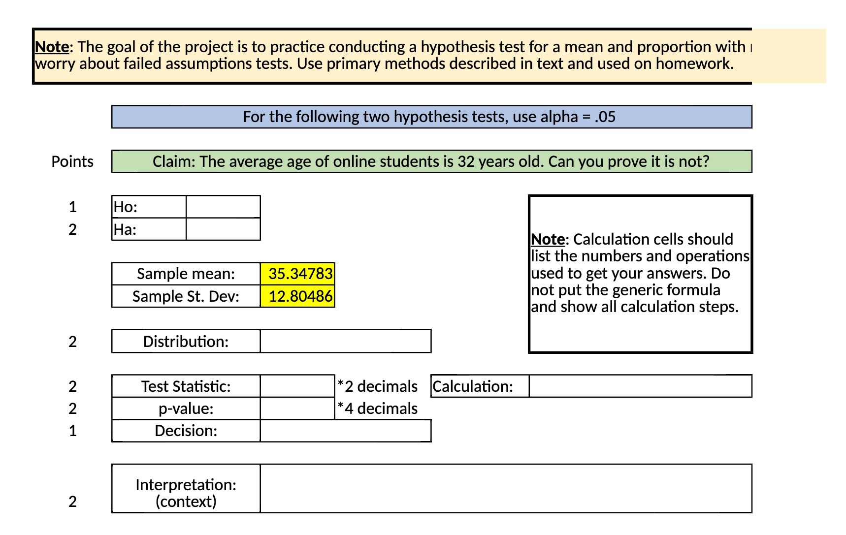 Note: The goal of the project is to practice