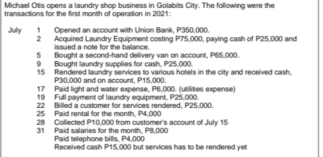 Michael Otis opens a laundry shop business in