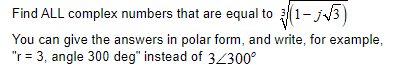 Find ALL complex numbers that are equal to