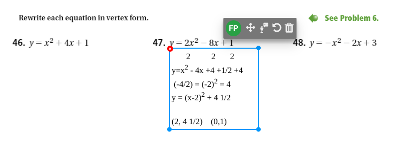 \fSalve each quadratic equation by completing the