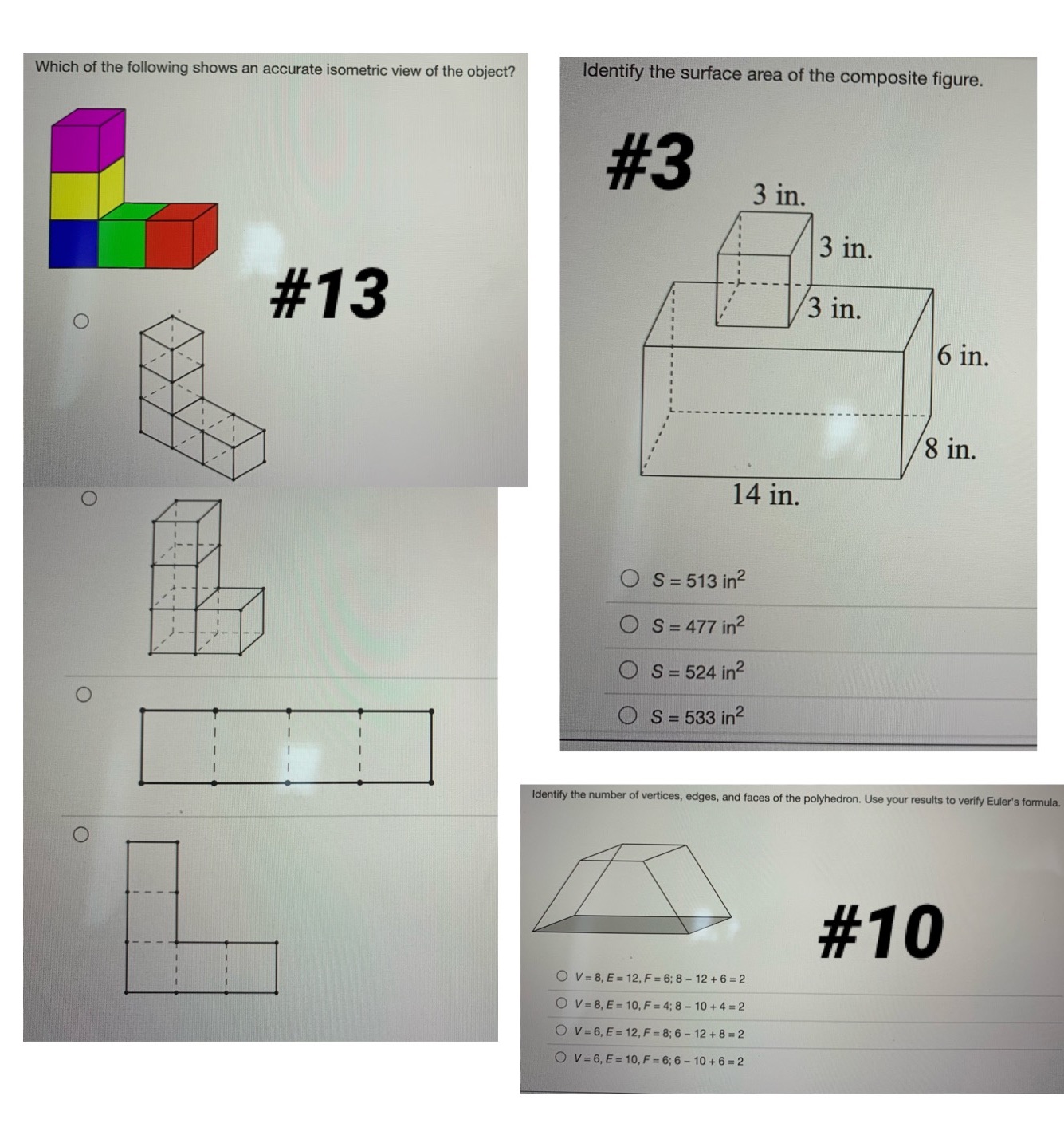 #3: Identify the surface area of the composite