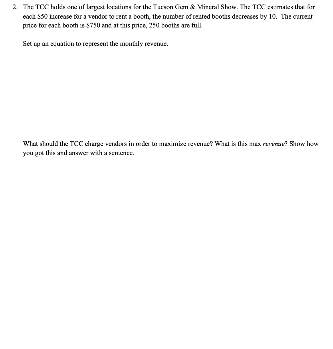 2. The TCC holds one of largest locations for the