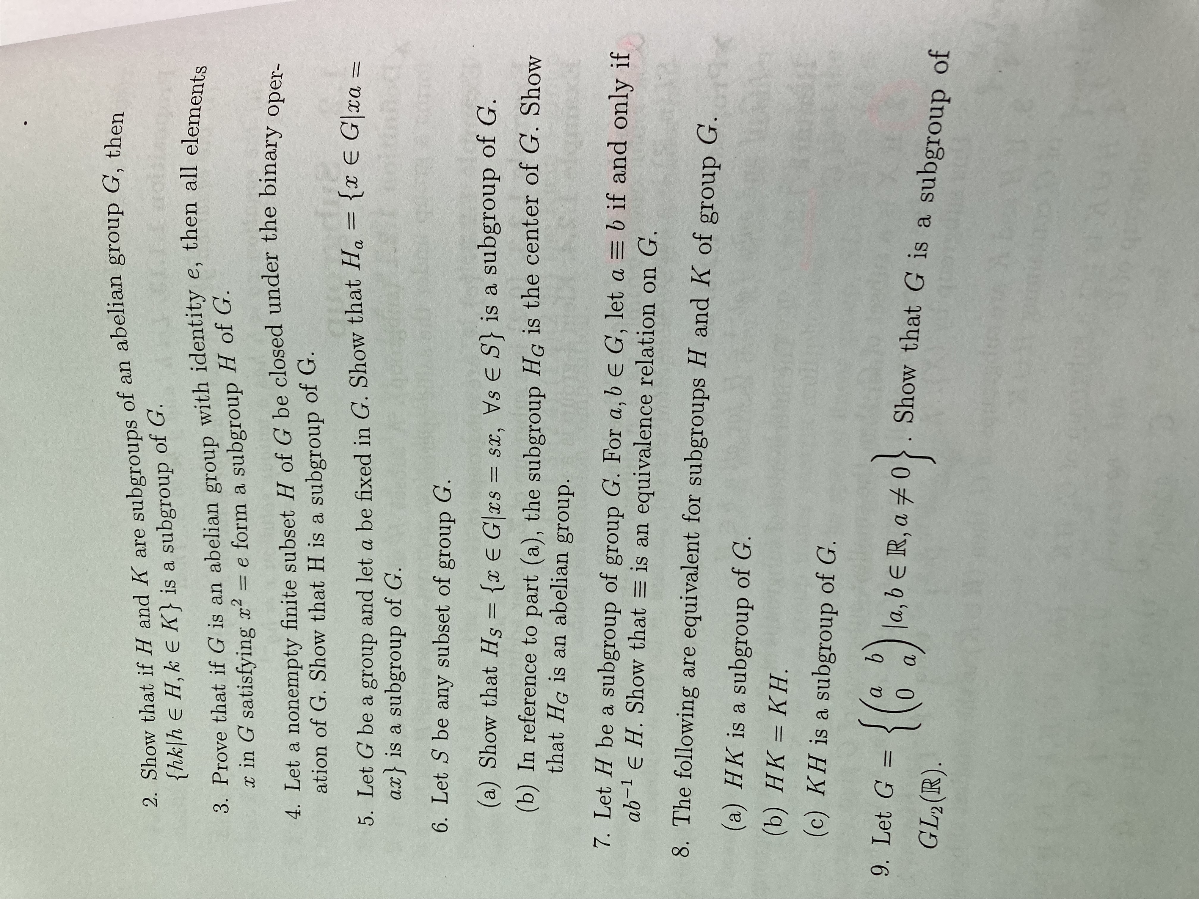 2. Show that if H and K are subgroups of an