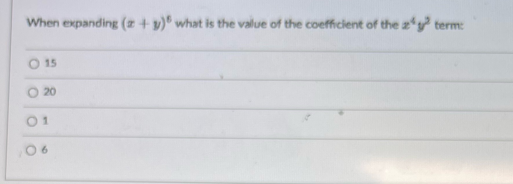 When expanding ( 4 y)"what is the value of the