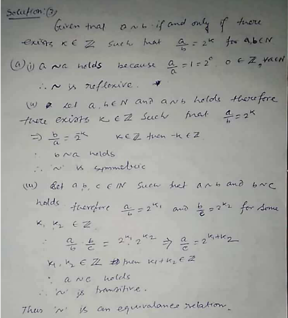 3. (20 marks) Define a relation ~ on N whereby a