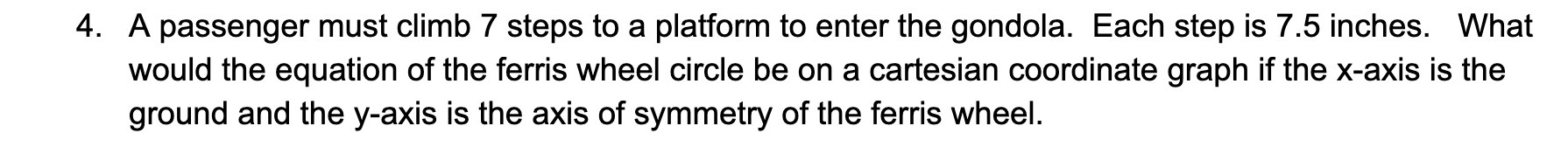 4. A passenger must climb 7 steps to a platform
