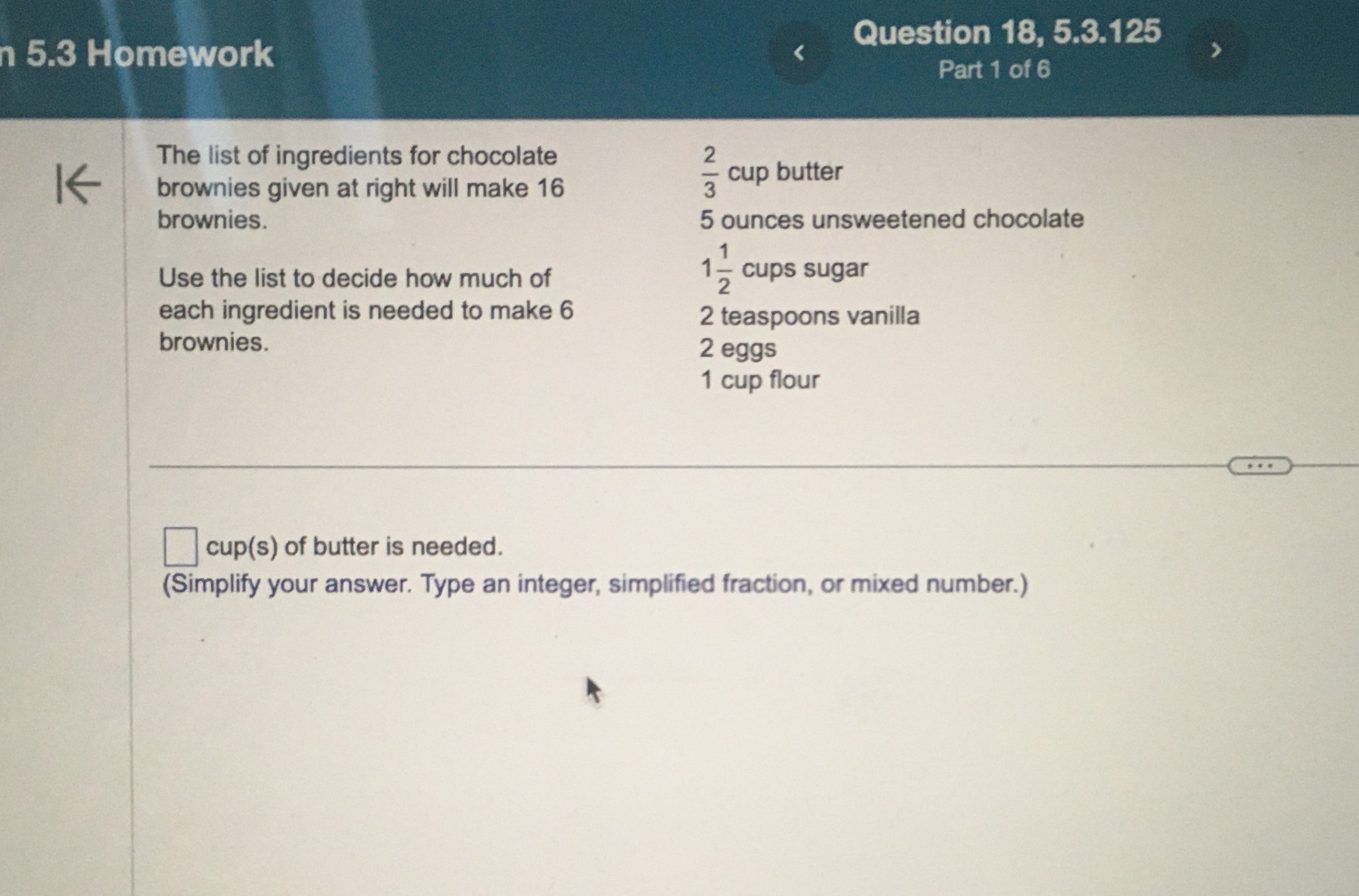 n 5.3 Homework Question 18, 5.3.125 Part 1 of 6