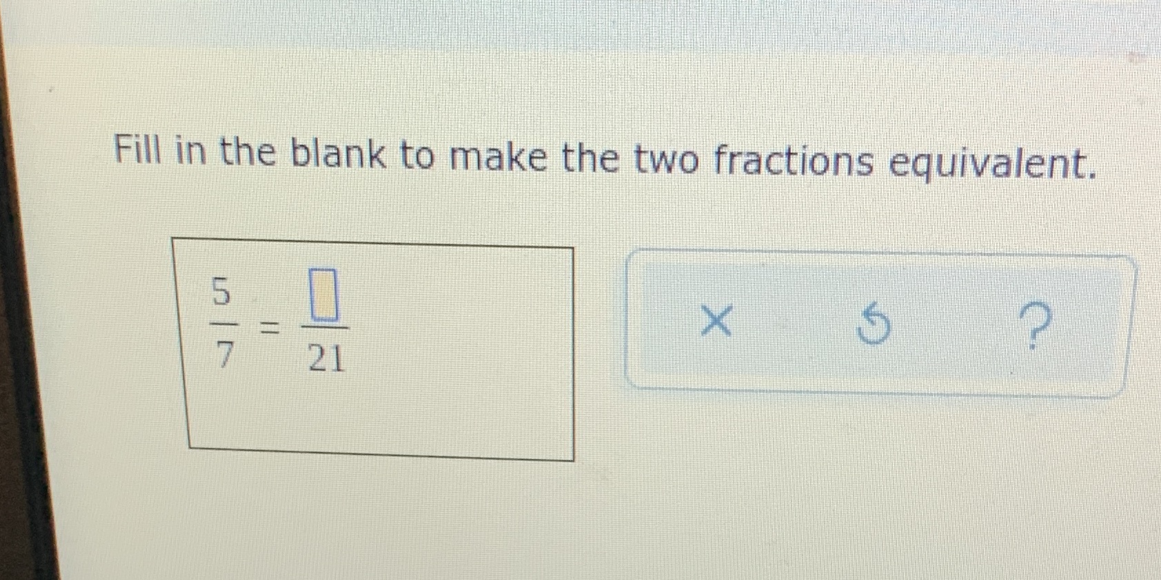 Fill in the blank to make the two fractions