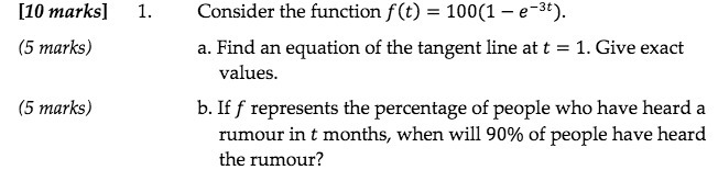 [10 marks] I. Consider the funetiont) = l e'\