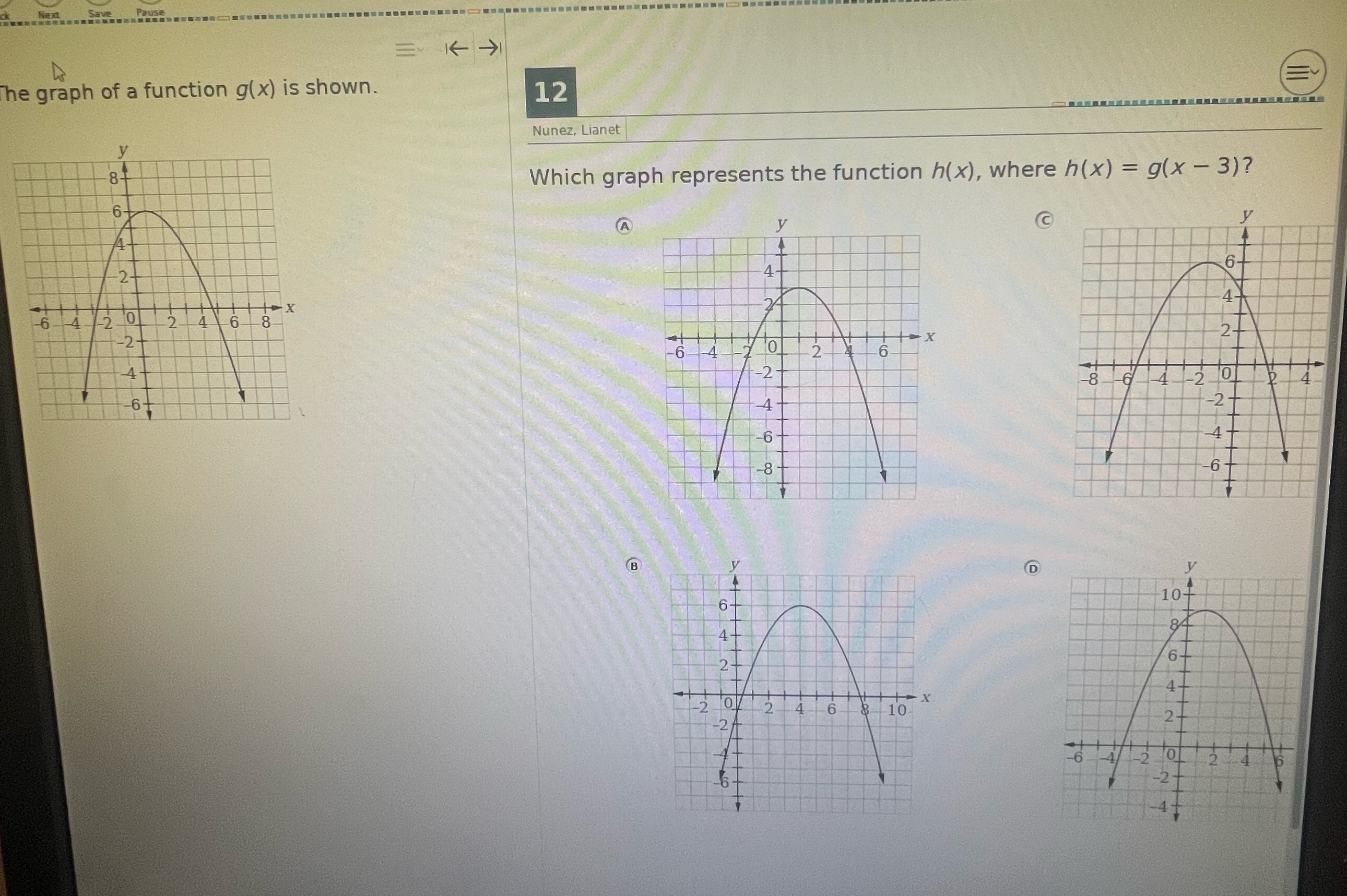 I need this now plss he graph of a function g(x)