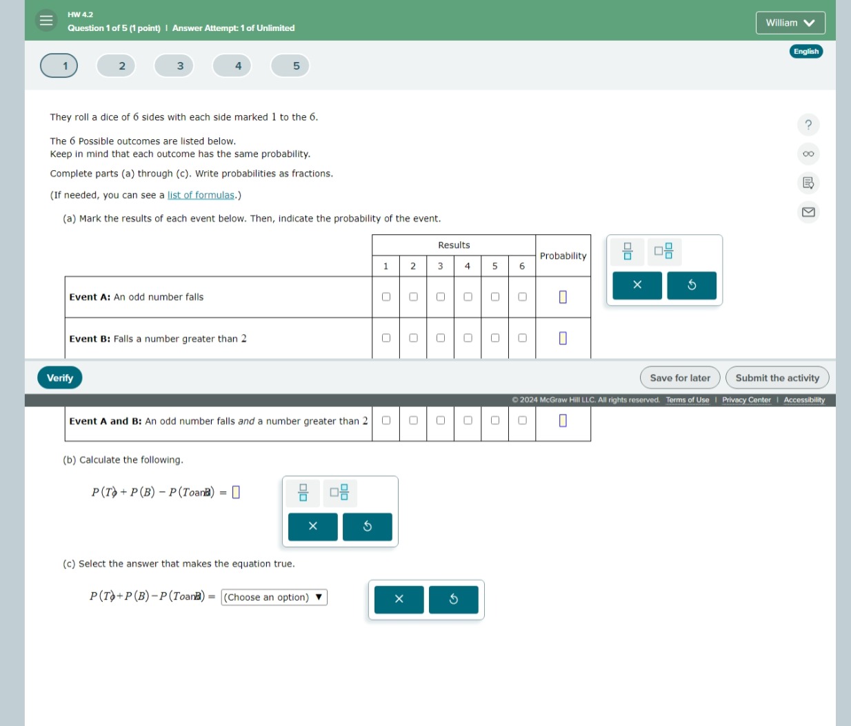 ] Question 1of 5 (1point) | Answer Attempt: 1of