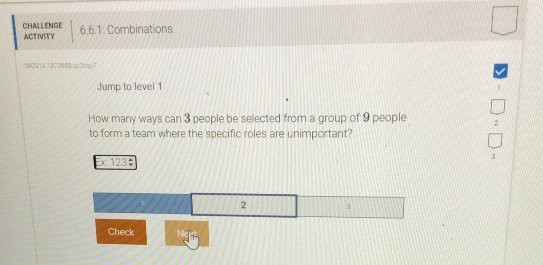 CHALLENGE 6.6.1: Combinations. ACTIVITY