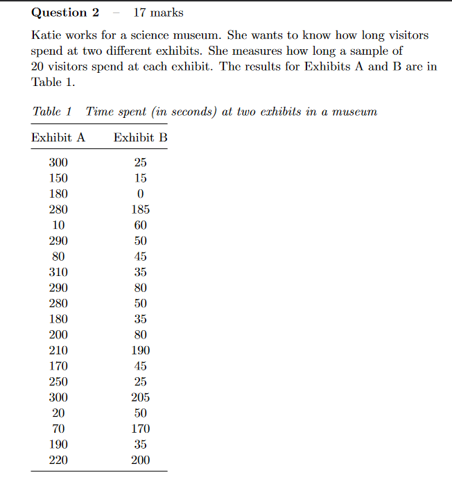 (ii) Use the two measures of location to sa}F