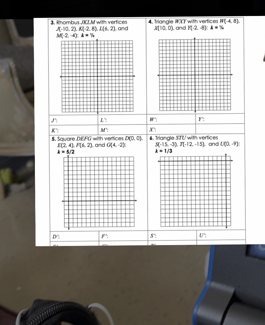 Graph and level each figure and it images under a