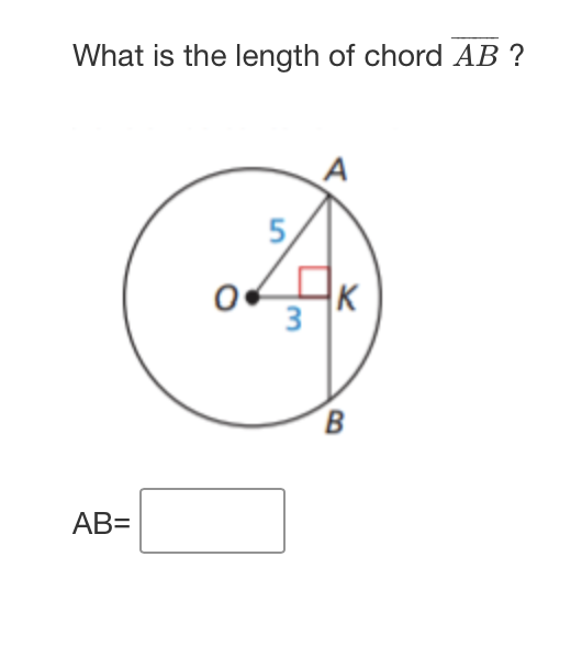 What is the length of chordAB What is the length