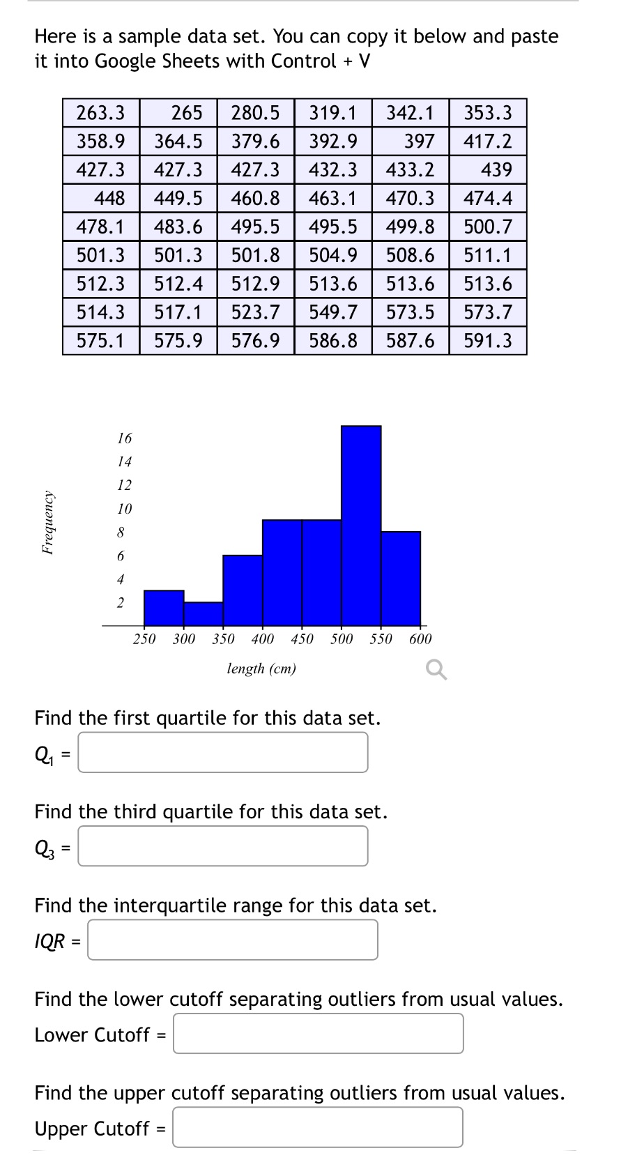 Here is a sample data set. You can copy it below