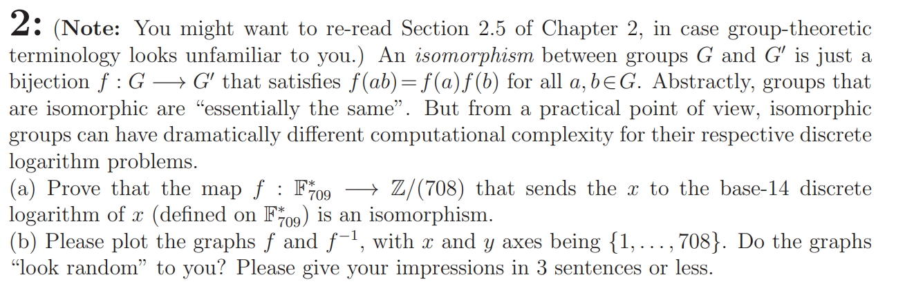 2: (Note: You might want to reread Section 2.5 of