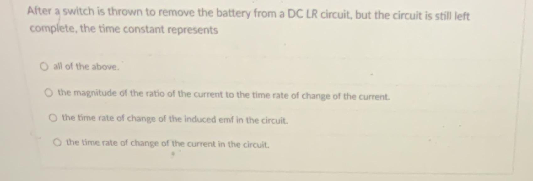 17. After a switch is thrown to remove the