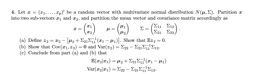 4. Let x = (21, ...,"p)