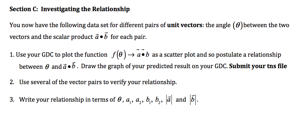 VECTORS, please show your working Section C: