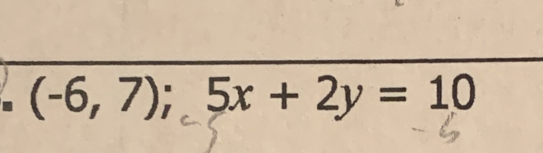 Write an equation passing through the point that