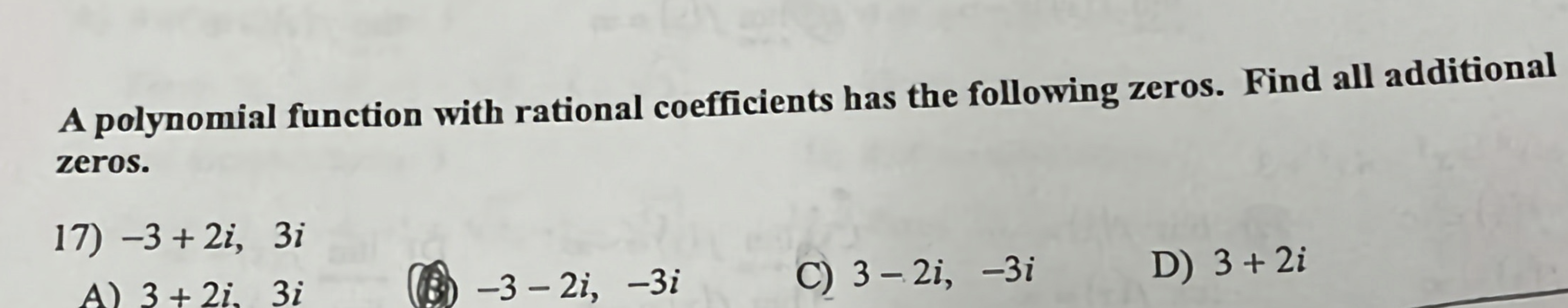 A polynomial function with rational coefficients