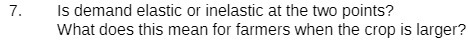 7. Is demand elastic or inelastic at the two