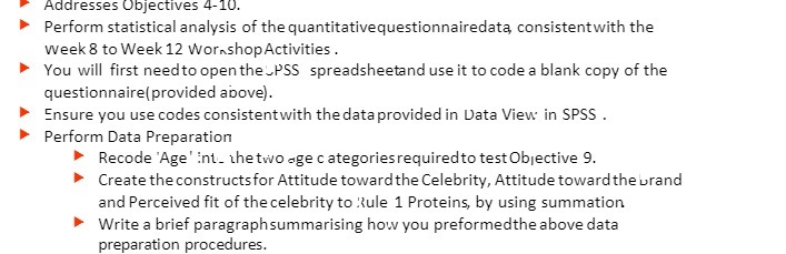 Addresses Objectives 4-10. Perform statistical