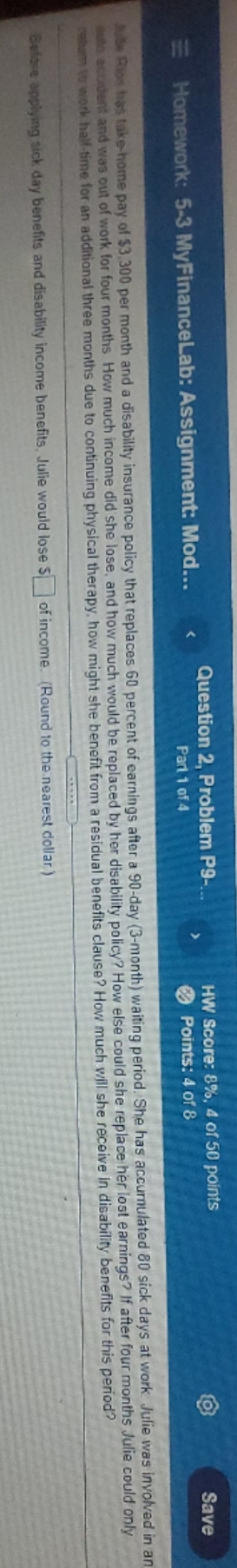 question 2 Homework: 5-3 MyFinanceLab: