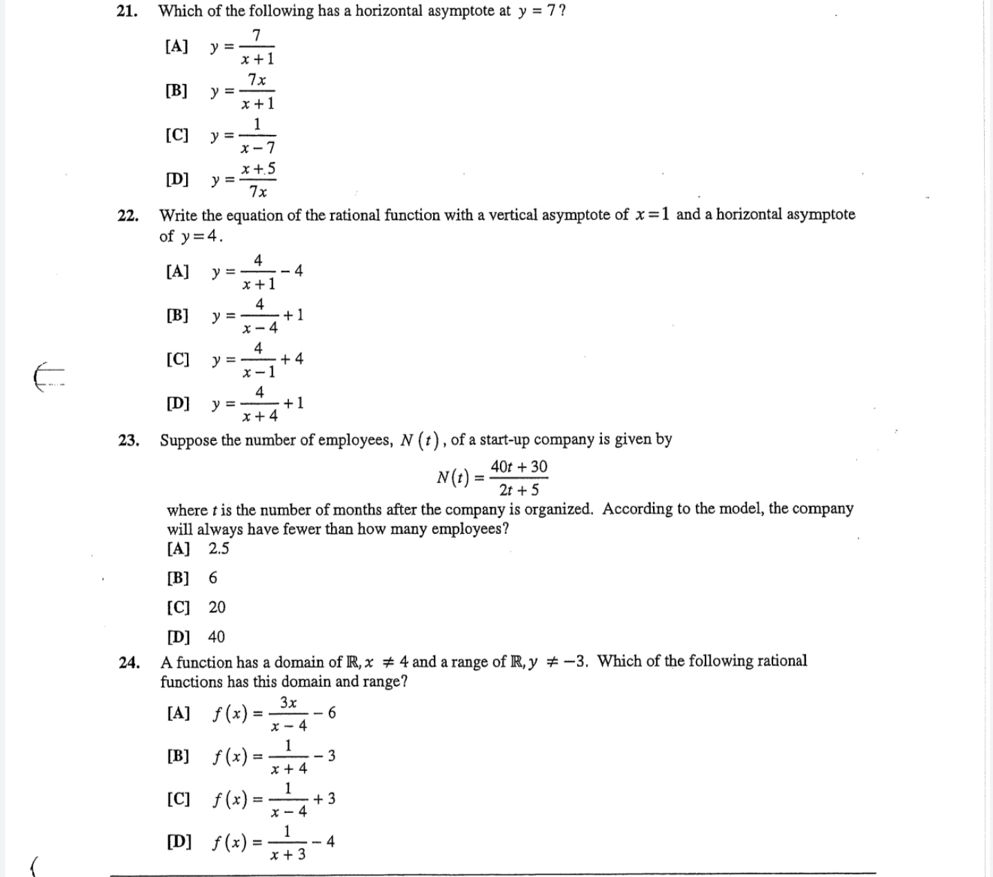please solve 21. Which of the following has a
