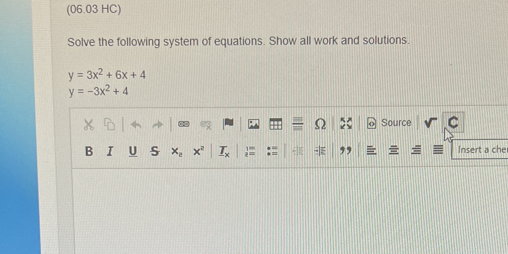 Anyone know this? (06.03 HC) Solve the following
