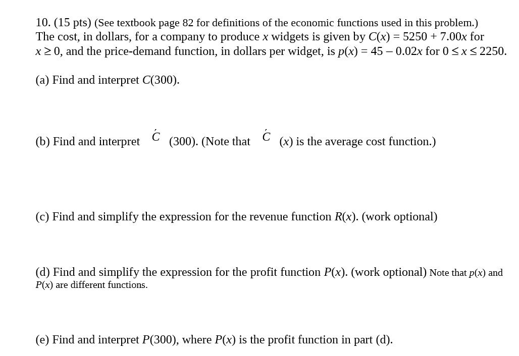 10. {15 pts) (See textbook page 82 for denitions