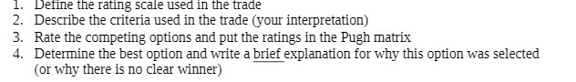1. Define the rating scale used in the trade 2.
