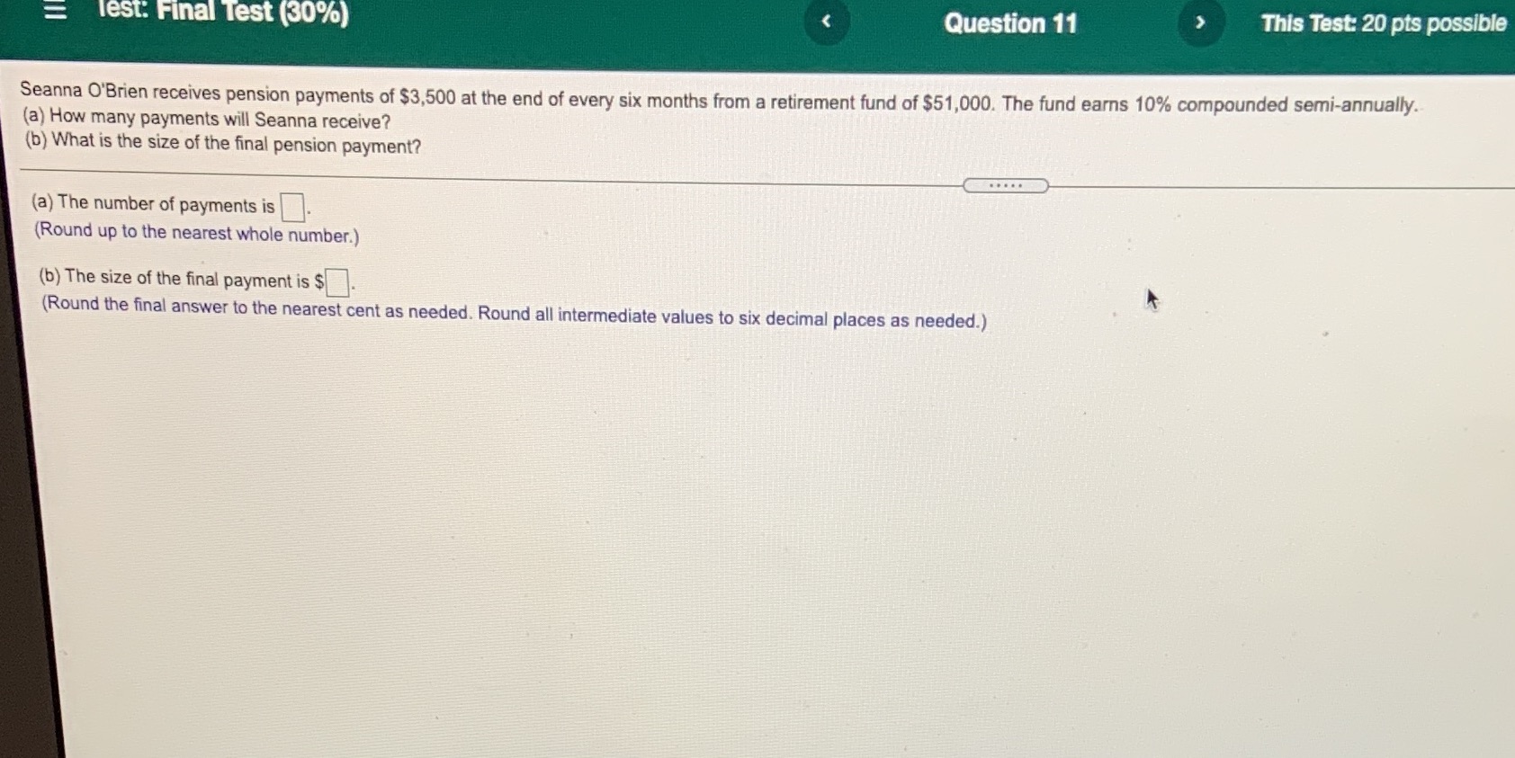 I need this back by 9:55 please = lest: Final