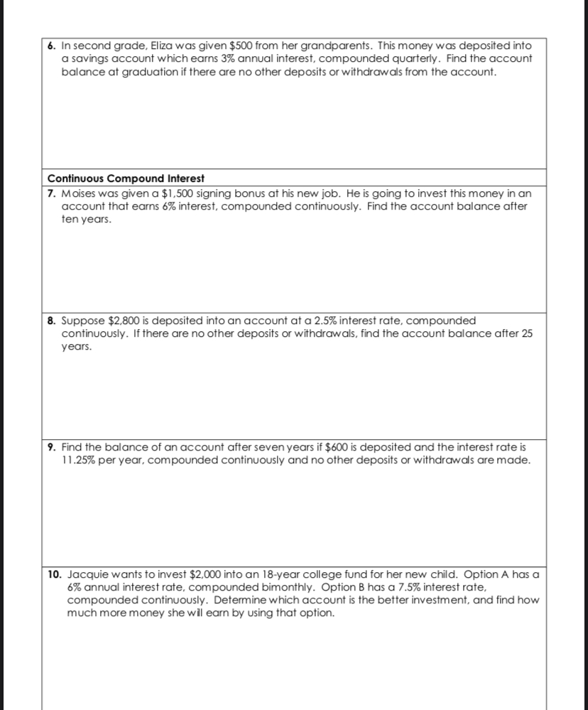 Compound Interest 1. If $1,800 is deposited into
