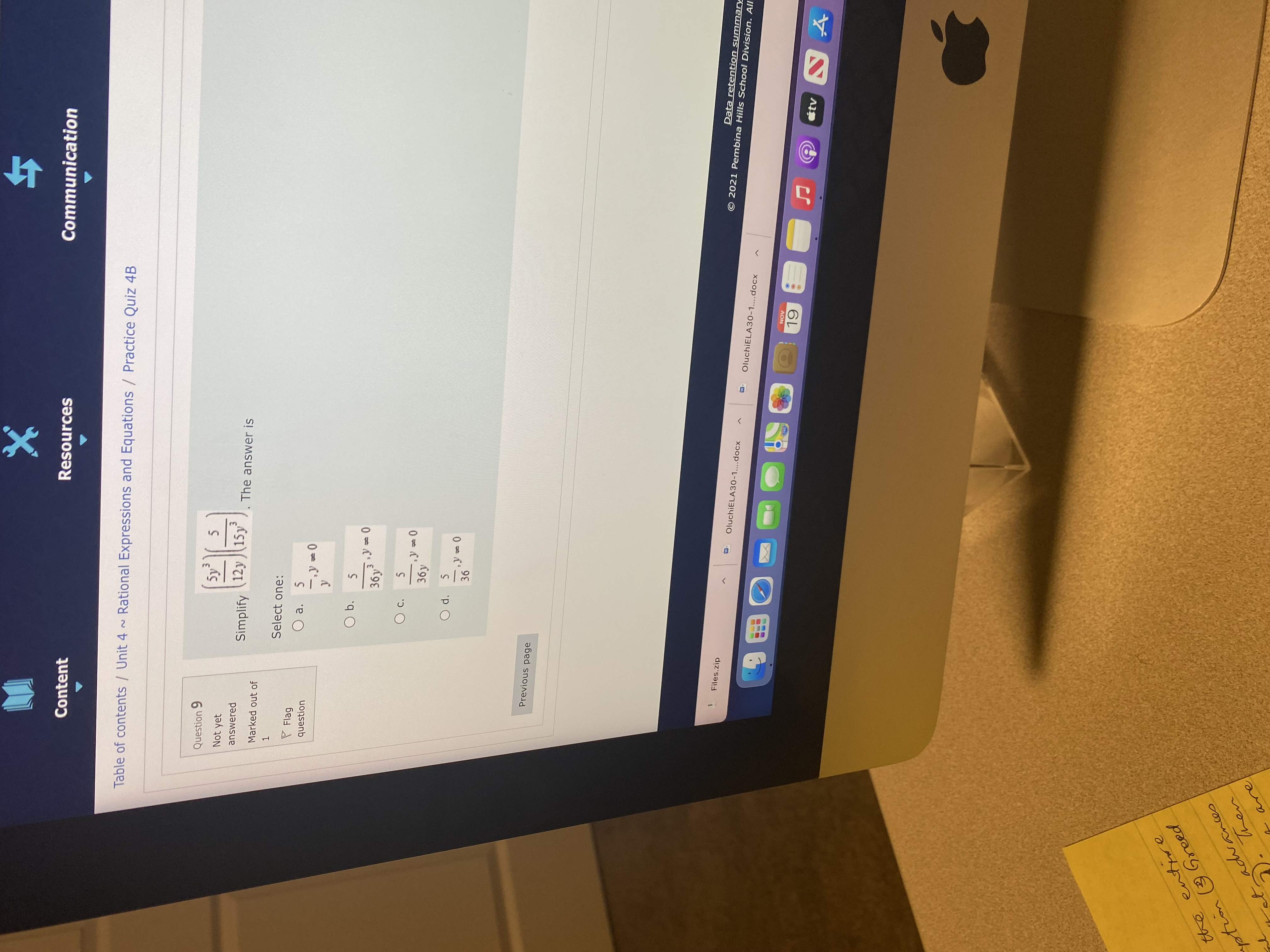Content Resources Communication Grad Table of