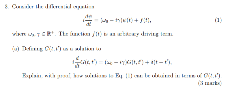 3. Consider the differential equation = (wo -