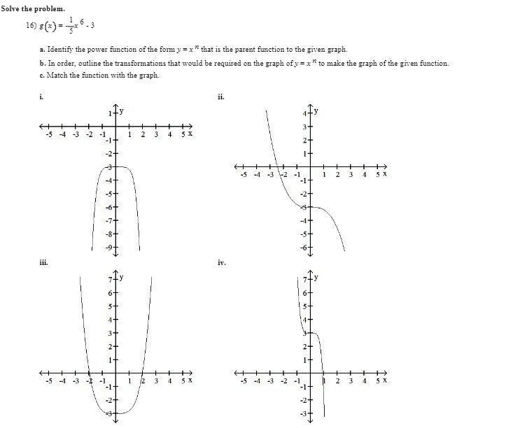 Solve the problem. 16) (x ) = x a. Identify the