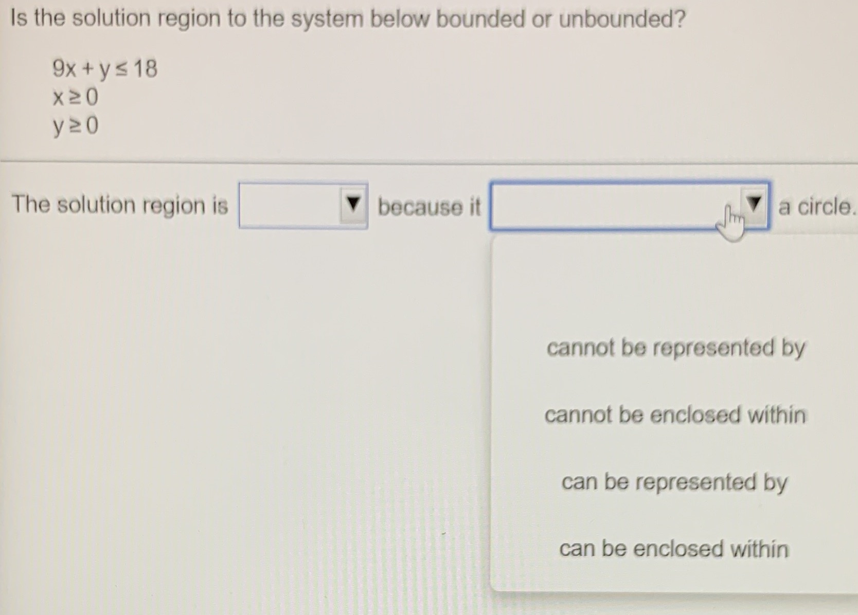 the solution region is UNBOUNDED or BOUNDED Is