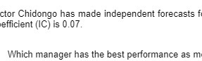 ctor Chidongo has made independent forecasts f