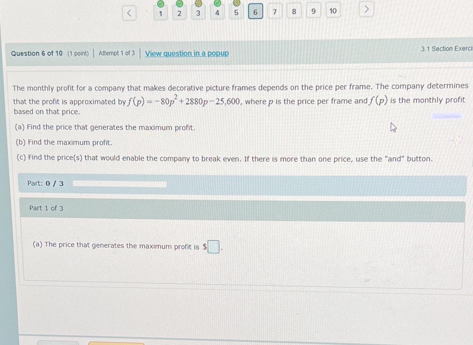 6 ty ty < 2 3 4 5 6 10 3.1 Section Exerci