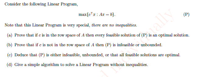 Consider the following Linear Program, max {e r :