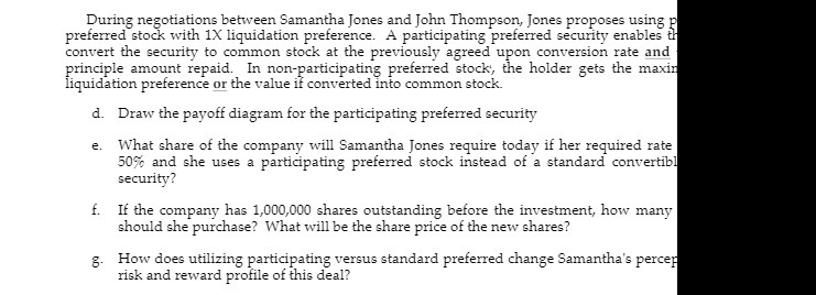 During negotiations between Samantha Jones and