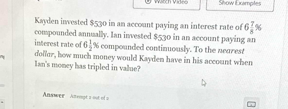 . - | & vvatch Video J [ Show Examples . ' . .