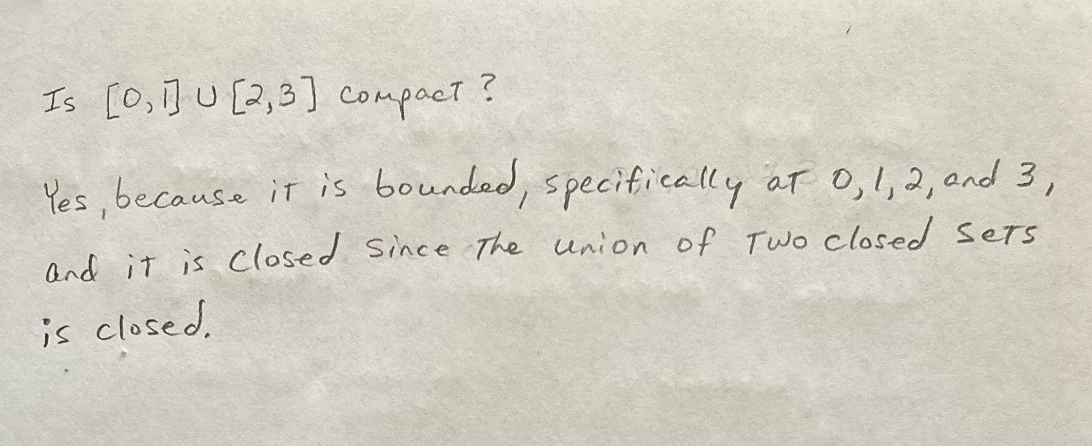 Could someone please check my work? Is [ 0 , 1] U