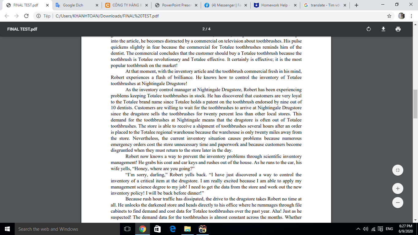 Inventory Problem - Enterprise Resources Planning