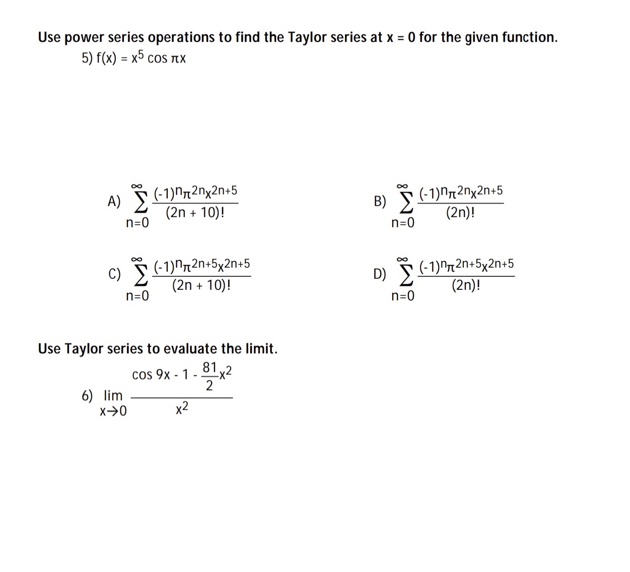 Could you help me solve these problems? Use power